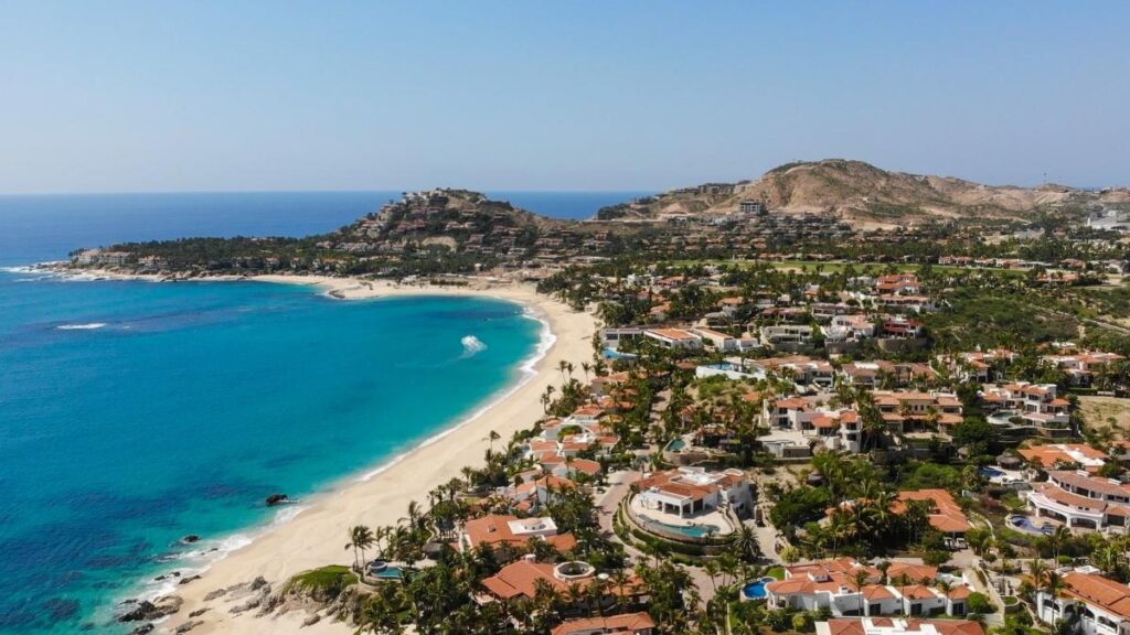 Cabo weather in July. Panoramic view.